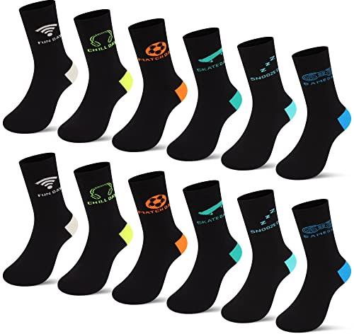 L&K-II 12er Kindersocken Sportsocken für Jungen Junior aus Baumwolle Wintersocken Fußball 2874 35-38