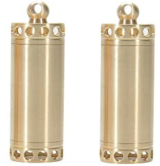 2 Stück Messing-Pillenflasche, wasserdicht, staubdicht, tragbare Tasche, Schlüsselanhänger, Pillendose für Outdoor, Reisen, Camping (klein)