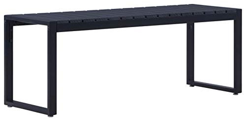 XIAOGUANG Gartenbank, Outer Banks, Parkbank, Garten Bank Für Draussen, Garten Sitzbank, Friesenbank, Gartenmöbel, 120,5 cm PS-Platte Schwarz