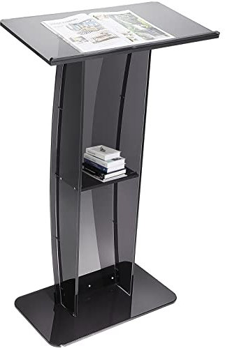 VEVOR Stehpult Rednerpult 685 x 330 x 1198 mm, Podium-Ständer mit Breiter Lesefläche und Aufbewahrungsregal, Stehschreibtisch für Kirche, Büro, Schule, Schwarzes Podium 30 kg Tragfähigkeit