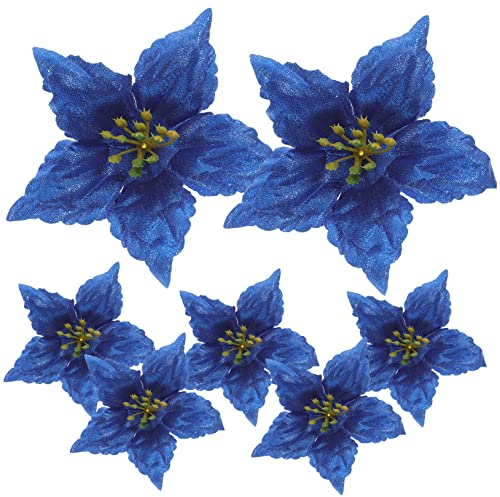 Abaodam 7stücke Weihnachtsdekor Blumen Aus Pe-Material Mit Glitzer Überzogen Für Weihnachtsglitzerblumen Zufällige Farben Für Dekorative Blume Als Weihnachtskunstblumen Schmuck