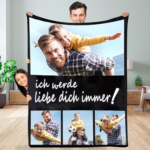 AEPOYU Personalised Photo Blanket with Own Photo Text Collage, Personalisierte Decke mit Foto, Personalisierte Geschenke für Kind, Haustier Oder Freund,Multiple Colors to Choose from 70cmX100cm