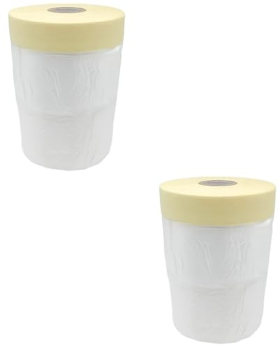 jojofuny 2pcs Spray Paint Masking Film Tape Protective Cover for Home Renovation and Car Painting Easy to Fit for Dust and Furniture Shielding