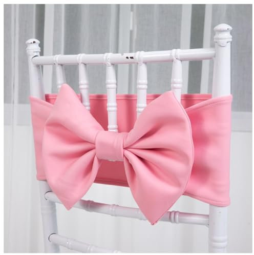 Wisafory Fascia Elastica per Schienale, Fiocchi per Sedia, Copertura, Decorazione per Matrimoni, Hotel, Banchetti, Feste di Compleanno, Rosa, 1 Pezzo