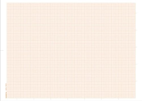 hochtransparentes Millimeterpapier A3-1mm Raster in orange - 25 Blatt - 90g/m²