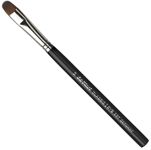 da Vinci, CLASSIC Lidschattenpinsel, Gr. 8, vegan, Kunstfaser, für Puder- & Cremelidschatten, präziser & flächiger Auftrag, weiche Farbverläufe, leicht zu reinigen, Made in Germany | Gerade und wellige Kunstfasern - für Puder- und Creme-Lidschatten – präziser, gleichmäßiger Farbauftrag.