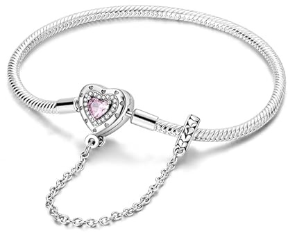QIKAOLA S925 Sterling Silver Bracelets for Pandora Charms Snake Chain Charms Bracelets for Women