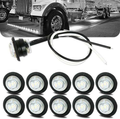 DREAMIZER 3/4 Zoll Seitenmarkierungsleuchte Rund LED Seitenmarkierungsleuchte für Anhänger Van Wohnwagen Boot LKW Wohnmobil Auto Bus, 10 Stück