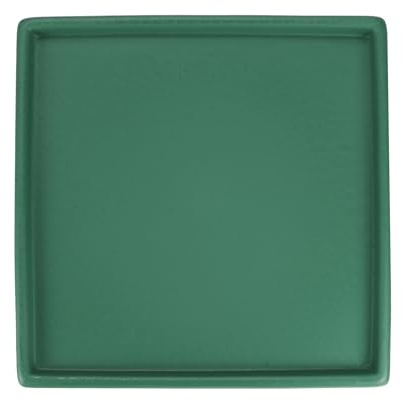 M METERXITY Vassoio per Piante in Ceramica, Vassoio Raccogli-Acqua per Piante da 8.3, Sottovaso per Piante da Interno/Esterno/Vassoio per Drenaggio Fiori [Nero Verde Quadrato]