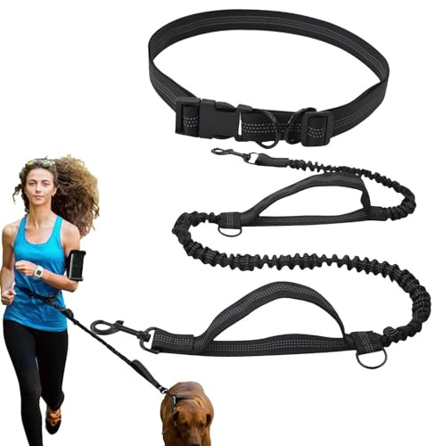 Corda per cani da corsa a mani libere, Corda per cani da corsa a mani libere | Corda per cani retrattile | Corda in vita per passeggiate con il cane, corda da addestramento con cintura riflettente per