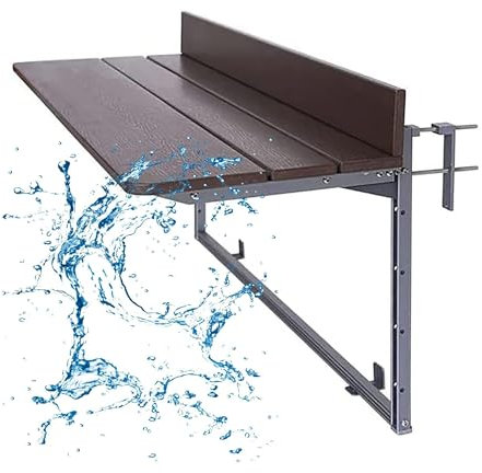 Balkon-Stehtisch for Geländer, Balkon-Hängetisch, Beistelltisch im Freien, Outdoor-Hängeschienen-Tische for Deck, Balkongeländer-Hängetisch, klappbarer Balkontisch, hängender verstellbarer Deck-Tisch(