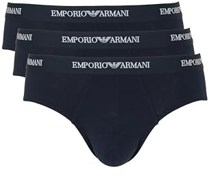 Emporio Armani Core Logoband 3-Pack Brief Slips, Armani Blue/Armani Blue/Armani Blue, L (Confezione da 3) Uomo