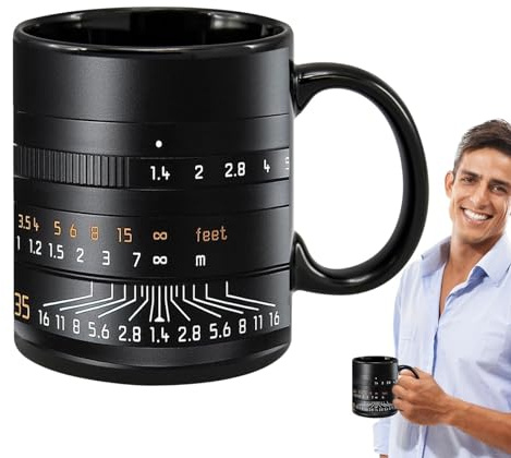 Kaffeetasse mit Kameraobjektiv, Keramik-Sammelkamera-Tasse, Fotografen-Kameratasse, Reise-Kaffeetasse, 350 ml, einzigartiges Kameraobjektiv-Kaffeetassen-Design, tolles Geschenk für Fotografen und