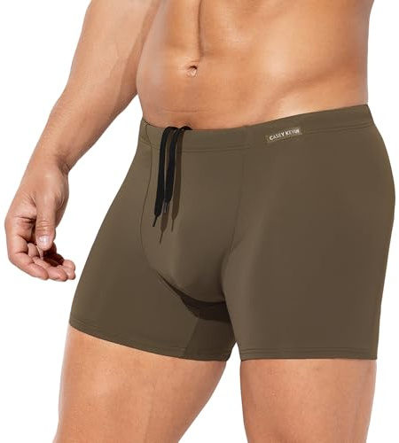 Casey Kevin badbyxor herr, simbyxor korta tajta, simning kort byxor snabbtorkande med dragsko badshorts, L
