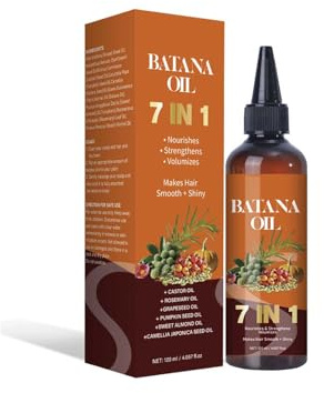 Vawolecy Huile Capillaire Batana 120ml - Soin 7-en-1 Chute de Cheveux & Volume Action Nutriprofond avec 7 Extraits Végétaux - Renforce les Racines & Répare les Fourches