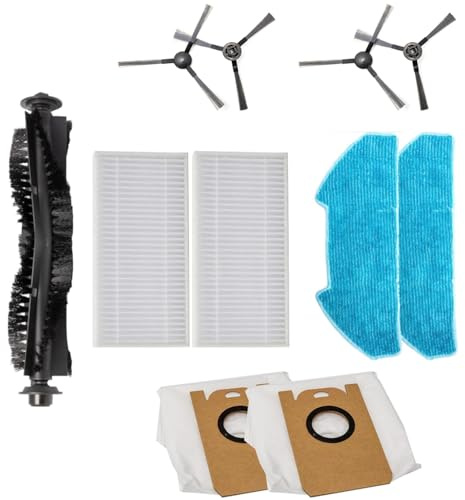 11 Packs Accessories Kit Compatible with Redkey R10 Robot Vacuum Cleaner, Replacement Parts Include 1 Main Brush,2 Mop Clothes,2 Hepa Filters,4 Side Brush and 2 Dust Bag