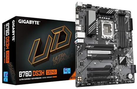 GIGABYTE B760 DS3H GEN5 Scheda Madre – Supporta processori Intel Core di 14a generazione, VRM digitale a 8+2+1 fasi, fino a 5600 MHz DDR5, 2 x M.2 PCIe 4.0, LAN 1 GbE, USB 3.2 Gen 2x2