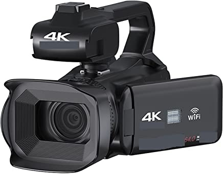 JOJIDE Vlog Camera, Videocamera professionale Full 4K Zoom 18X 4quot;Touch Screen 64MP Videocamera Time Lapse Digital Recorder Streaming Webcam(128G SD Card,Video Camera)