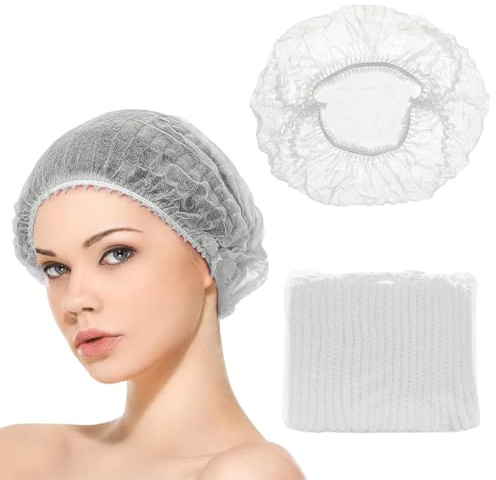 JYNXOR 50 Pcs Haarnetz, Hygienekappe, OP Haube aus Einwegstoff Einweg Haarnetze für die Küche oder Zahnarzt, Kochmütze unisex, OP Kopfhauben 53cm, Haarnetz Einweg für Männer/Frauen, Hair Cover