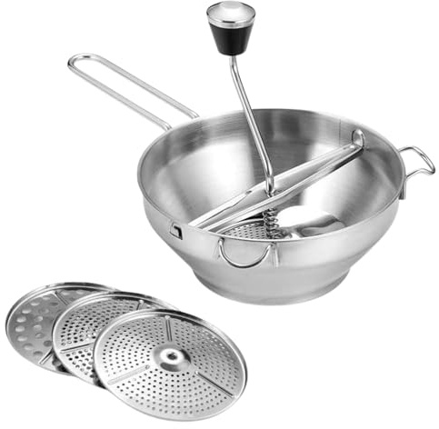 Molino De Alimentos De Acero Inoxidable - Grinder De Manivela De Mano Herramienta Manual De Aplastar De Cocina | Maker De Puré De Frutas De Verduras Ergonómicas, Trituradora De Cocinar Rob