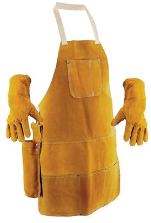 Welders Leather Combo Set, 3-Piece - Tan, One Size Fits All, Adult, Welding-Protective-Gear-Set, Welding Gear, Brown