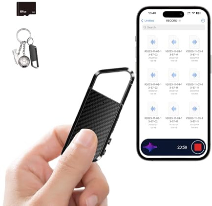 NekSide 64GB Voice Activated Recorder - 6000H Recording Device with Noise Reduction DSP 5.0 Digital Vioce Recorder with Playback for Lecture & Meeting - Portable Audio Recorder