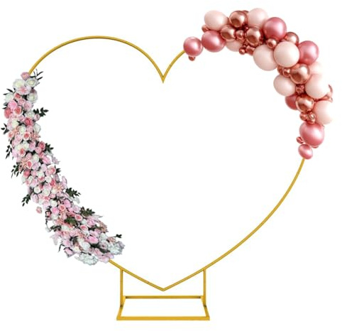 Supporto per Arco da Matrimonio,Arco per matrimonio,kit de arco de globo forma de corazón 2.1x2.1m,per Matrimoni,Compleanni,Feste,Supporto da Fondo,dorado