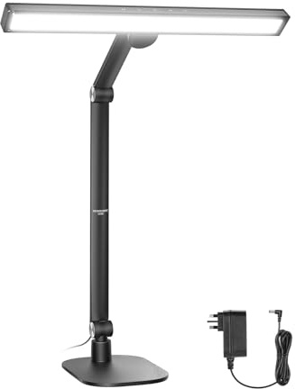 NEEWRE Basics 18 LED Video Light Bar with Base for Desk, 18W Bi Color Eye Friendly Dimmable Overhead Architect Lighting for Video Conference Zoom, 1340lux/0.5m, Touch Control/CRI95+, DL03