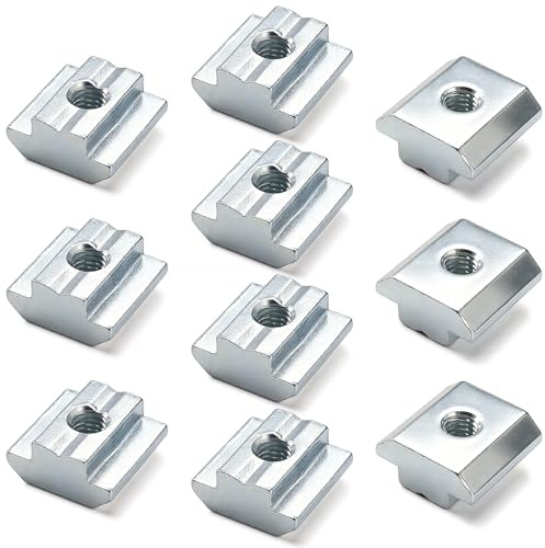 YYIGVMO 10 Pièces 45 Série M6 Écrous Coulissants en T, T-Fente Écrou de Tête de Marteau, pour Fente de 10mm Série 45 de Profilé en Aluminium
