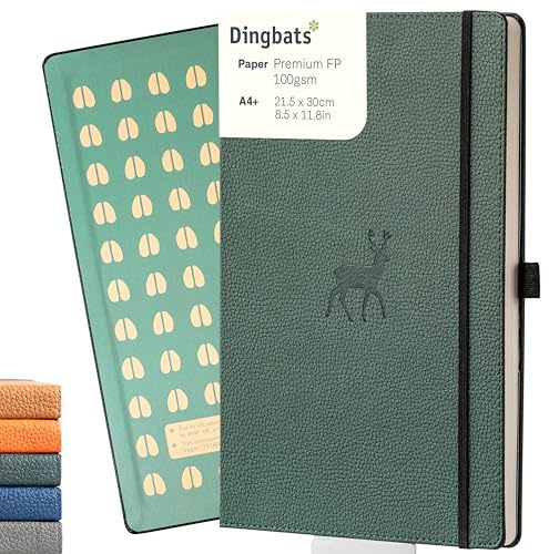 Dingbats* - Tierwelt Notizbuch A4 Liniert - Hardcover PU Leder Journal für Arbeit, Reisen - Tasche, Elastischer Verschluss, Stifthalter, Lesezeichen
