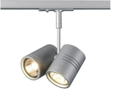 SLV Bima II Leuchtenkopf, 2x GU10, maximal 50 W, inklusive 1P-Adapter, silbergrau 143432