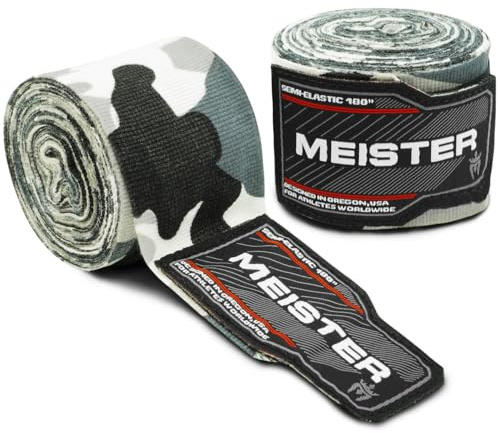 Meister 457 cm halvelastiska bandage för vuxna för MMA och boxning (par)