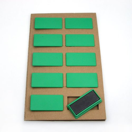 Office Line Haftmagnete, 10 Stück, rechteckig, 55 x 28 mm, grün, Haftkraft 1700 g, Art.Nr.: 770137