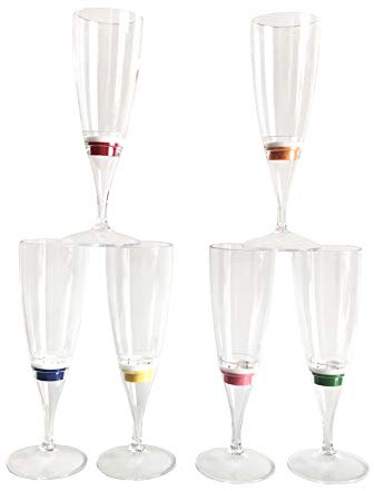 Lot de 6 flûtes à champagne Display Promotion avec lumière LED activée par liquide