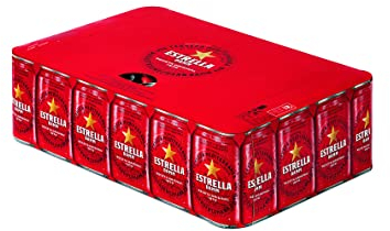 Estrella Damm Cerveza - Caja de 24 Latas x 330 ml - Total: 7.92 L