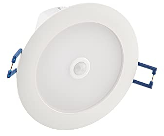 HUBER Downlight LED 6 W 900 lm Blanc Chaud avec Détecteur de Mouvement PIR - Spot Encastrable - 86 mm - IP20 - Intérieur - 3000 K - 230 V - 1 Unité - Chambre à Coucher - Modern Bedroom