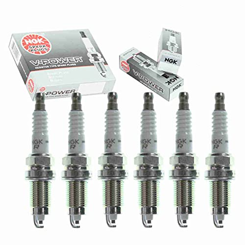 6 pc NGK V-Power Spark Plugs compatible with Jeep Cherokee 4.0L L6 1991-1998