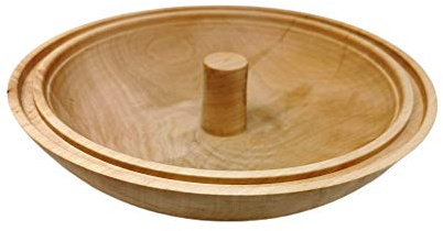 WOWOCON Holzschale Schale Dekoschale Obstschale Holzschüssel Schlüsselschale Schmuckschale handgemacht gedrechselt rund aus Ahorn Holz ∅ ca. 24 cm H: ca. 7,5 cm