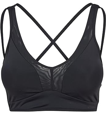 Urban Classics Damen Bügelloser Sport-BH Ladies Tech Mesh Crossback Bra TB2030, Einfarbig, Gr. Small (Herstellergröße: S), Schwarz (Black 00007)