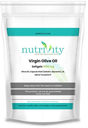 High Strength Extra Virgin Olive Oil 60 Soft Gels – Olive Leaf Extract & Omega 3 6 9 for Antioxidant Support, Heart Health & Daily Wellness – 1000mg