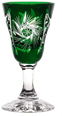 Likörglas Likörkelch Schnapsglas Wodka geschliffen Grün Kristallglas 25 ml