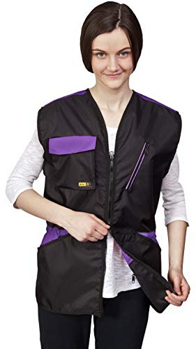 Dingo Hundetrainingsweste für Sport, Agility, Apportieren, Gehorsam, Wasserdicht, Viele Taschen für Spielzeug und Snacks, 2-Wege-Reißverschluss, Kordelzug an der Taille Violett Große L 16411-2
