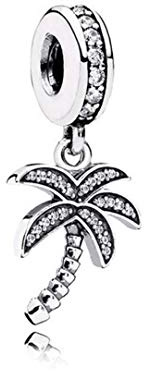 FGT Palm Tree Dangle Charm Compatible with Pandora Bracelets Necklaces Pendants Hawaii Beach Vacation Women Sister Mum Family Birthday