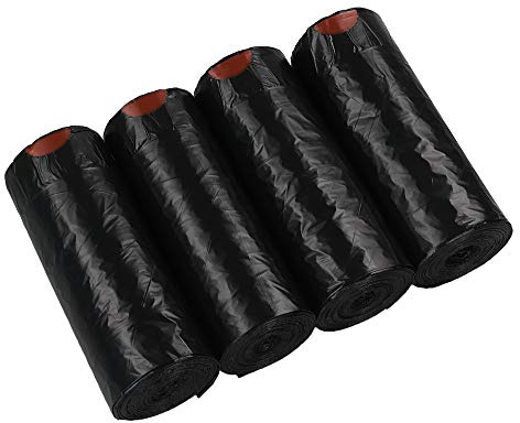 Zerdyne 5 L Kleine Müllsäcke mit Kordelzug, Müllsäcke Kleines Badezimmer, 208 Schwarz Küchenmüllsäcke