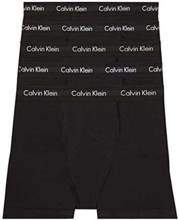 Calvin Klein Men's Cotton Stretch 5-Pack Boxer Brief, 5 Black, Small