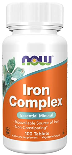Now Foods, Iron Complex (Eisen-Komplex), 27mg, 100 vegane Tabletten, Laborgeprüft, Eisen, Vitamine, Glutenfrei, Sojafrei, Vegetarisch