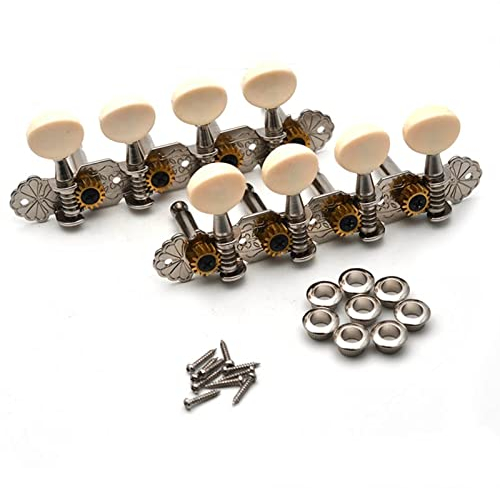 FLFL Mandolin Tuning Keys Machine Heads Tuners Tuning Pegs For Mandolin Instrument Gold/Nickel Plated Tuner Machine Heads Knobs (Color : Nickel)