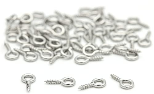 NaturSchatulle Schraubösen Schraubhaken 10x5mm Ringschrauben I 50 Stück Edelstahl Augenschrauben Ösenstifte Basteln Schmuckherstellung