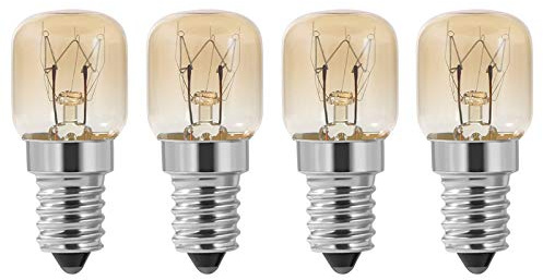Cupsofu Ampoule de Four, Four 4 PièCes SéRies E14 15W, Ampoule de Four, Lampe de Four PygméE à Capuchon Transparent, RéSistance E14 Jusqu'à 300 Celsius pour Four