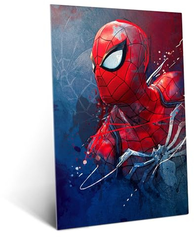 Displate Offiziell Spiderman MetallPoster Magnetische Befestigung Inklusive Lizenziert Bilder Hochwertiges Poster Webhead Poster 67.5 cm x 48 cm